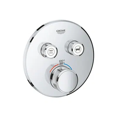 kuva kohteelle GROHE Smart Control Concealed Thermostat 2 Button Round Chrome