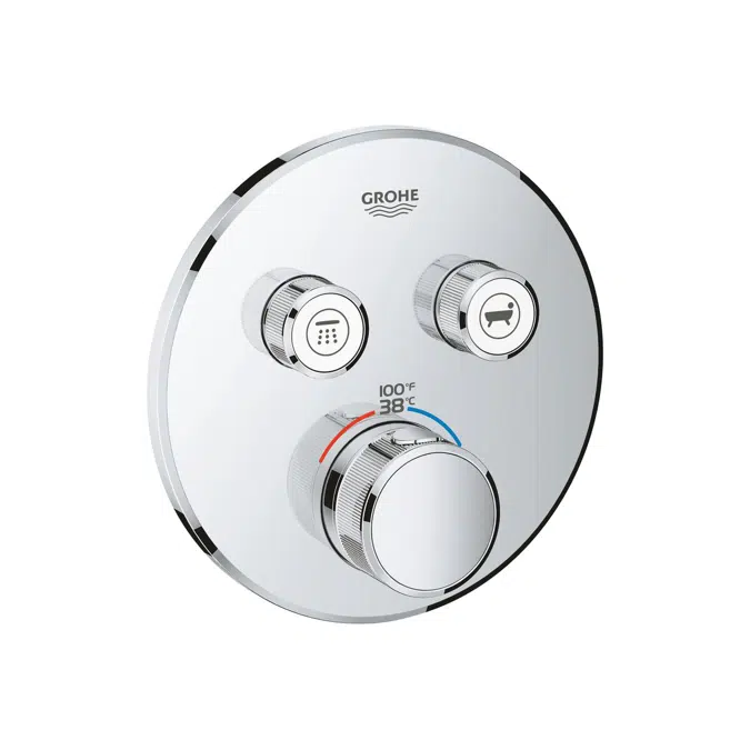 GROHE Smart Control Concealed Thermostat 2 Button Round Chrome