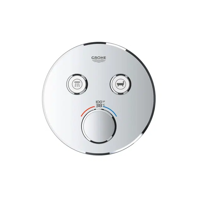 GROHE Smart Control Concealed Thermostat 2 Button Round Chrome