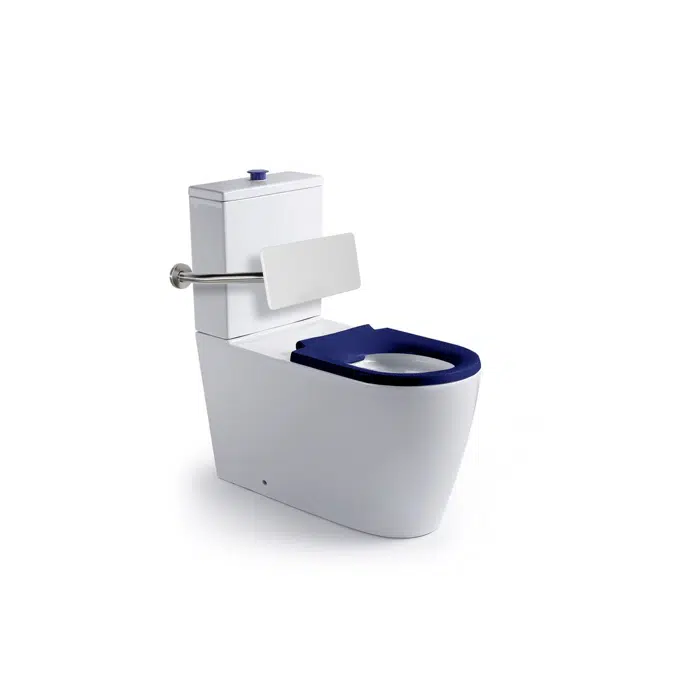 Wolfen 800 Close Coupled Back to Wall Rimless Toilet Suite with Single Flap Seat Blue with Backrest (4 Star)