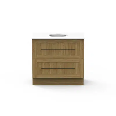 รูปภาพสำหรับ Kado Lux 900mm All Drawer Floor Mounted Vanity Unit 2 Drawers Single Centre Vanity (No Basin)