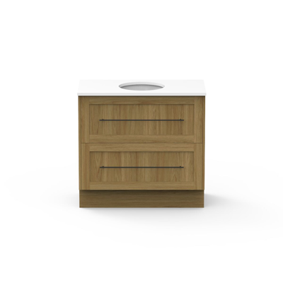 Image for Kado Lux 900mm All Drawer Floor Mounted Vanity Unit 2 Drawers Single Centre Vanity (No Basin)