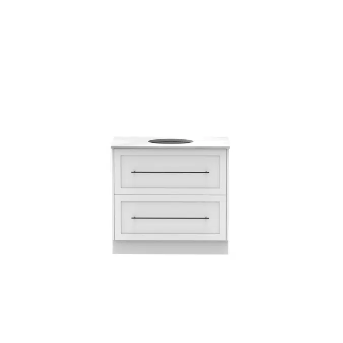 Kado Lux 900mm All Drawer Floor Mounted Vanity Unit 2 Drawers Single Centre Vanity (No Basin)
