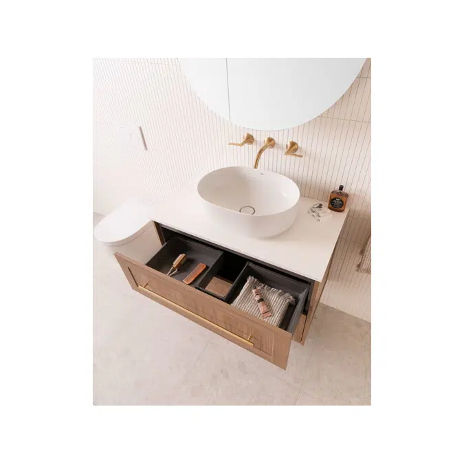 Kado Lux 900mm All Drawer Floor Mounted Vanity Unit 2 Drawers Single Centre Vanity (No Basin)