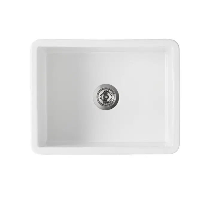 Memo Harper Single Bowl Inset/Undermount Sink 600mm Fireclay White