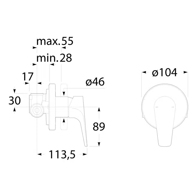 Roca Atlas Shower Mixer Tap Chrome