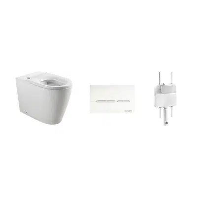Immagine per Wolfen Ambulant Back To Wall Inwall Rimless Toilet Suite Single Flap Seat White (4 Star)