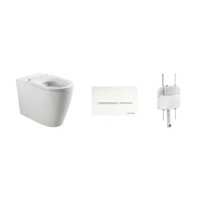 Image for Wolfen Ambulant Back To Wall Inwall Rimless Toilet Suite Single Flap Seat White (4 Star)