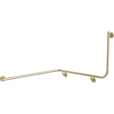 Obrázek pro Mizu Drift 1110 x 1030 x 600 x 90 Degree Accessible Grab Rail Modular Left Hand Brushed Brass