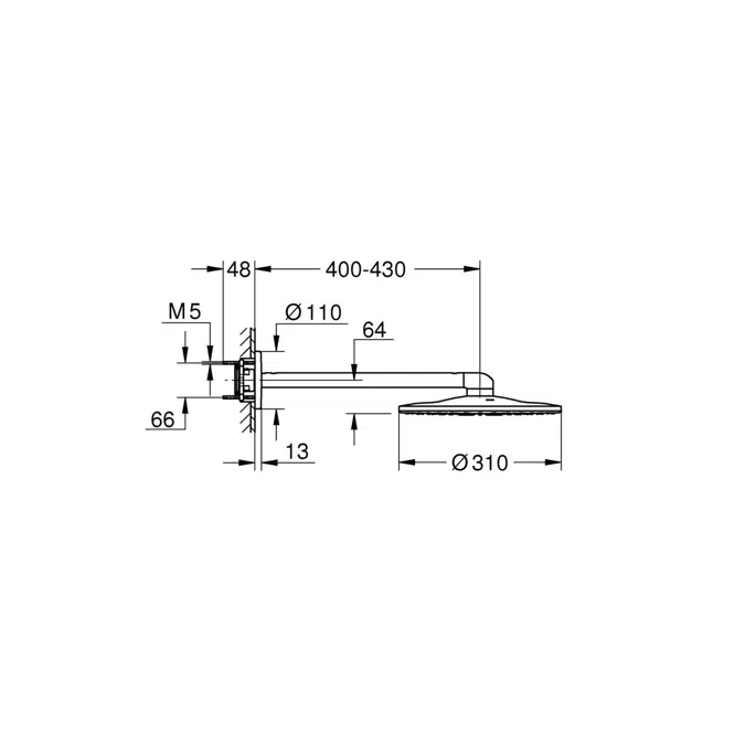 GROHE Rainshower SmartActive with Shower Round Hard Graphite (3 Star)