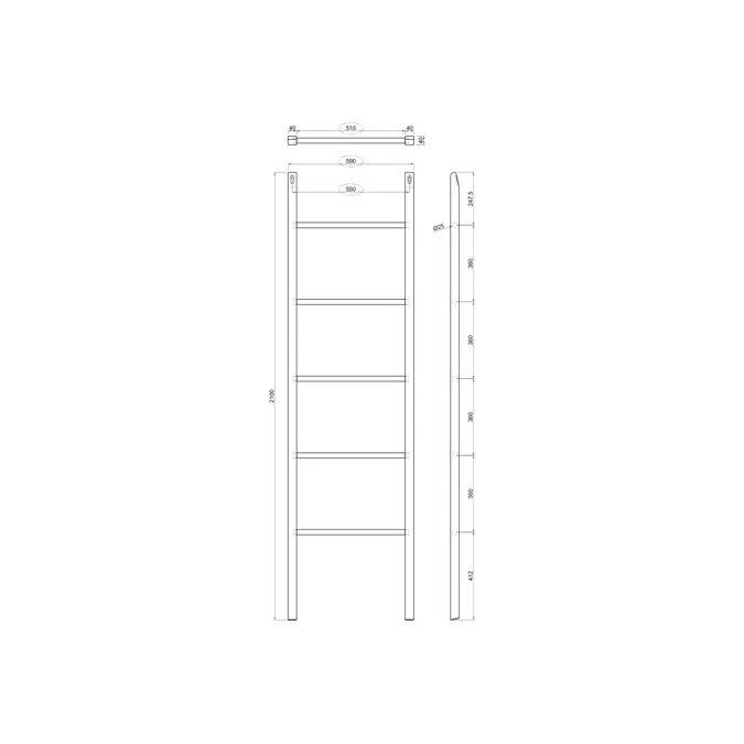 Kado Arc Towel Ladder American Solid Oak