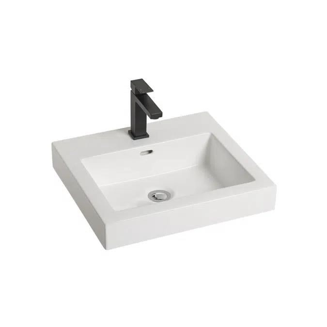 BIM objects - Free download! Kado Lux Semi Inset Basin 1 Taphole White ...