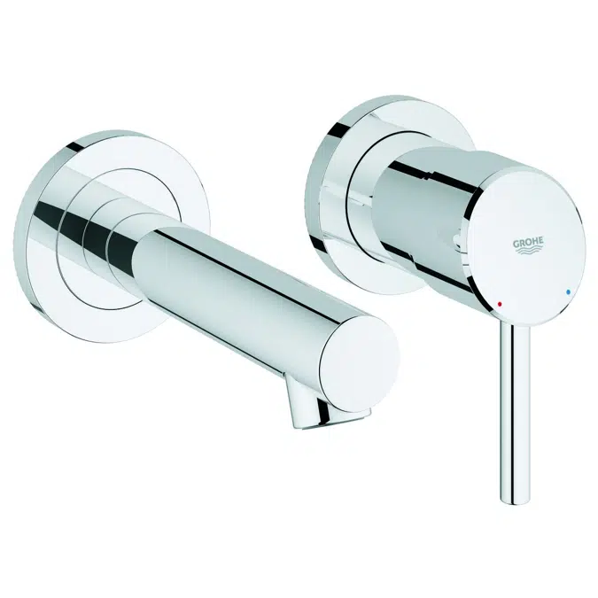 GROHE Concetto Wall Basin Mixer Tap Set 147mm Chrome (3 Star)