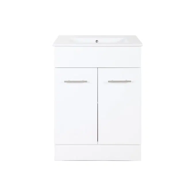 Posh Bristol MK2 600mm Vanity Unit with Kick Centre Bowl 2 Door 3 Taphole White