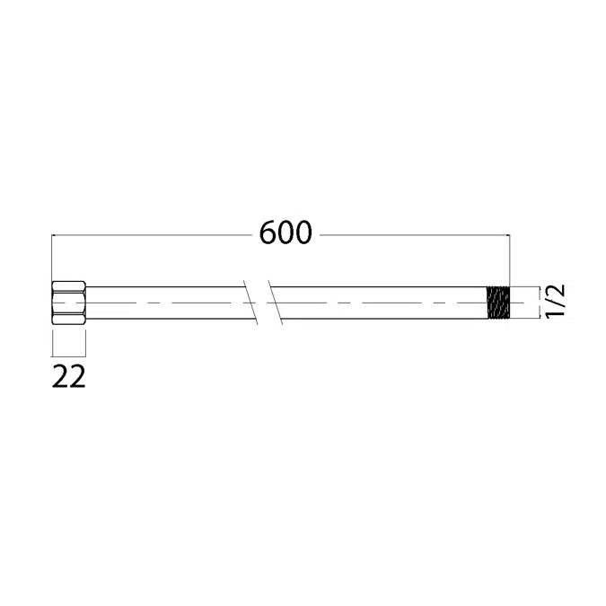 Posh Solus Vertical (Ceiling) Shower Arm & Cover 600mm Chrome