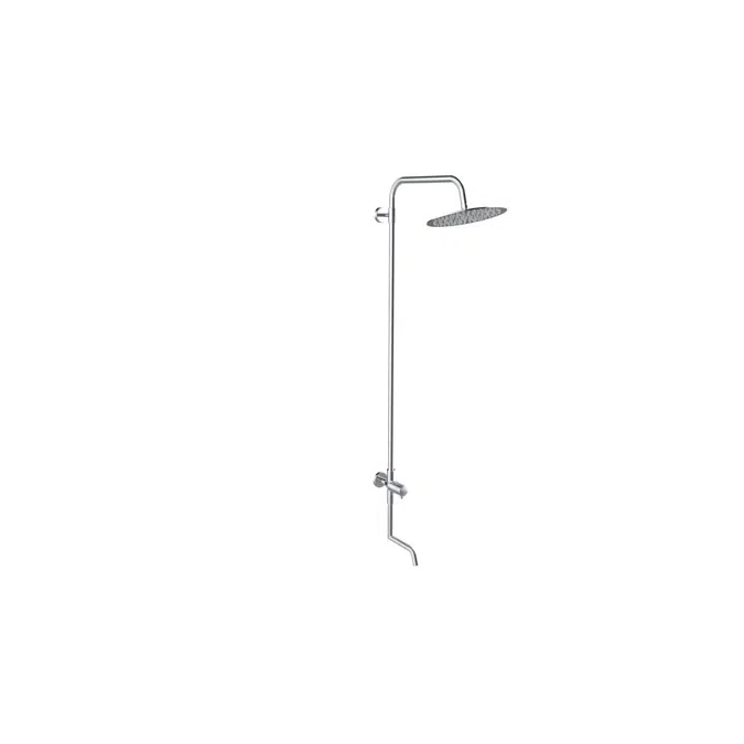 Milli Inox Overhead Single Rail Shower with Foot Wash with Bottom Rail Water Inlet Stainless Steel (3 Star)