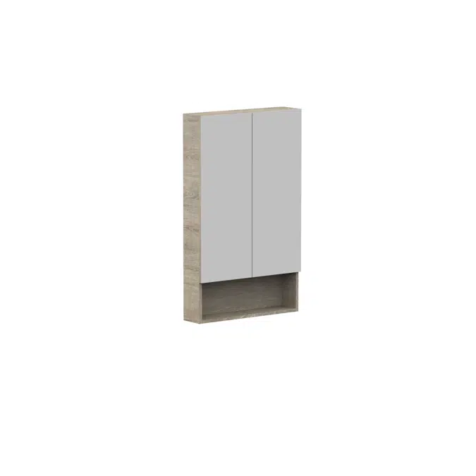 Posh Domaine Plus 600mm x 1000mm Shaving Cabinet Open Shelf 2 Door