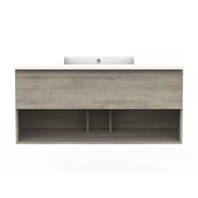 Immagine per Posh Domaine Open Shelf All-Drawer 1200mm Single Bowl Basin Wall Hung Vanity Cast Marble Top