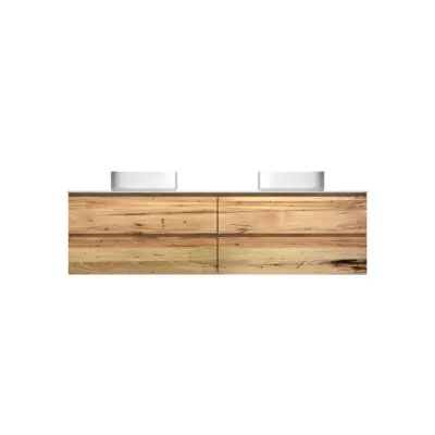 Image pour Kado Arc Timber Twin Drawer 1800 Double Bowl Vanity Corian 12mm Top