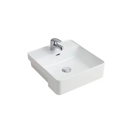 kuva kohteelle Posh Domaine Semi Recessed Overflow Basin 1 Taphole White