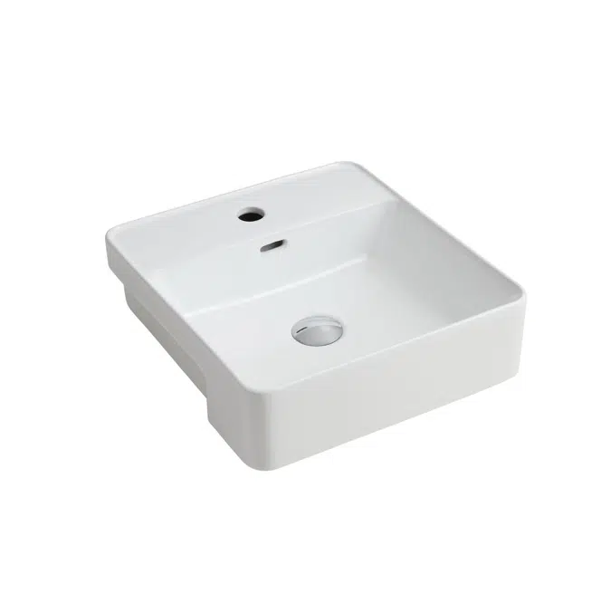 Posh Domaine Semi Recessed Overflow Basin 1 Taphole White