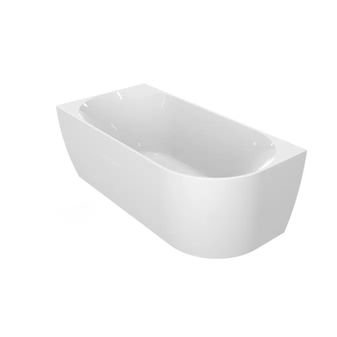 Posh Solus Back To Corner Freestanding Bath 1500mm Left Corner White