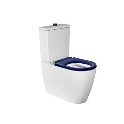 Image for Wolfen Ambulant Close Coupled Back To Wall Rimless Toilet Suite Single Flap Seat Blue (4 Star)