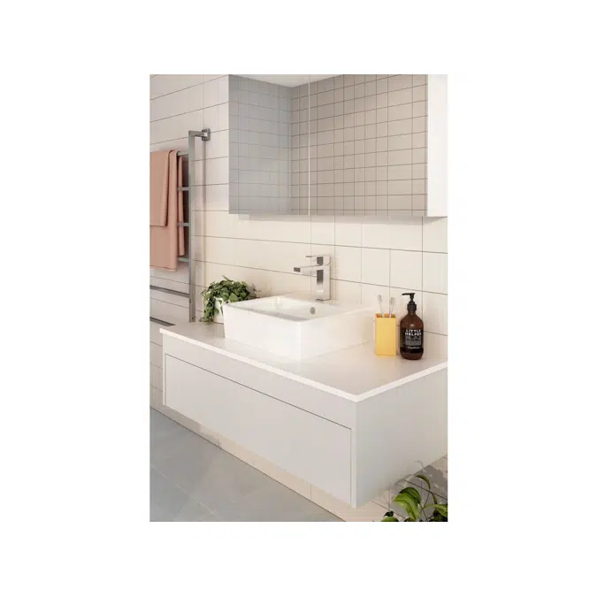 American Standard Heron Square Counter Basin 1 Taphole White