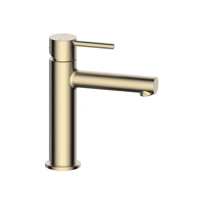 Mizu Drift Basin Mixer Tap Straight Spout Brushed Brass (6 Star) Lead Free