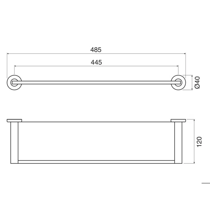Mizu Drift Glass Shelf Brushed Brass