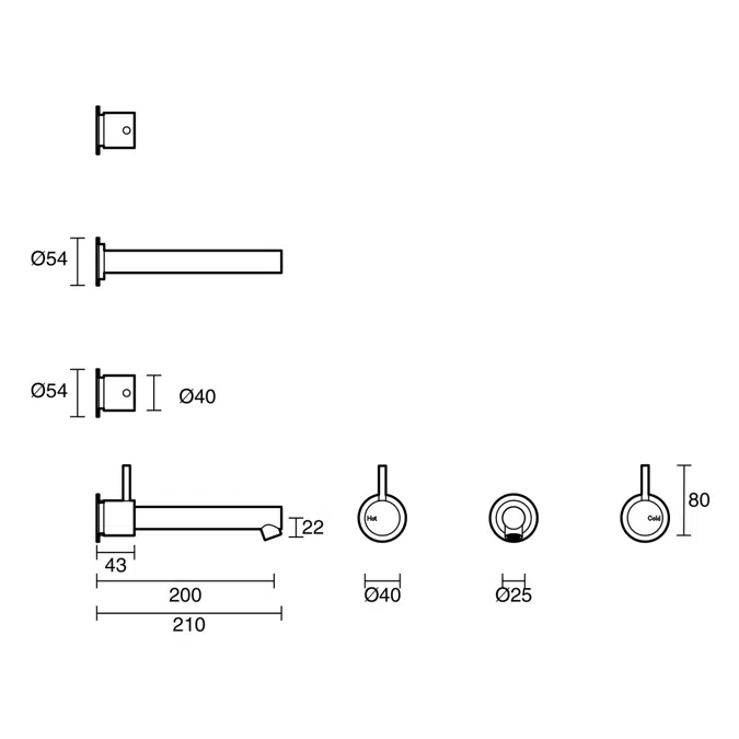 Bim Objects Free Download Sussex Scala Straight Wall Basin Set With 200mm Outlet Lux Pvd 