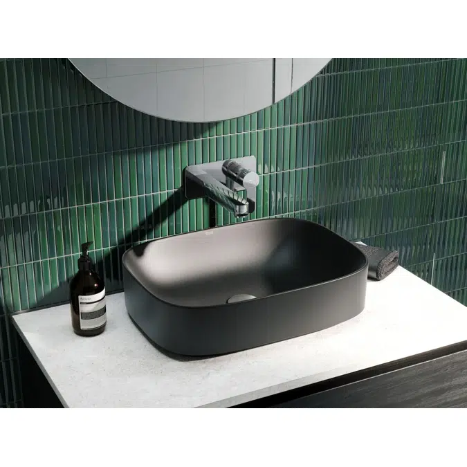 Roca Inspira Light Soft Square Above Counter Basin 500mm x 370mm Matte Black