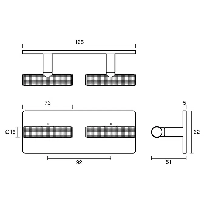 Milli Etch Progressive Dual Mixer Tap System with Square Backplate Chrome Lead Free