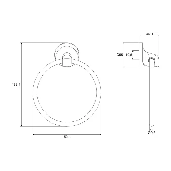 Base Towel Ring Chrome