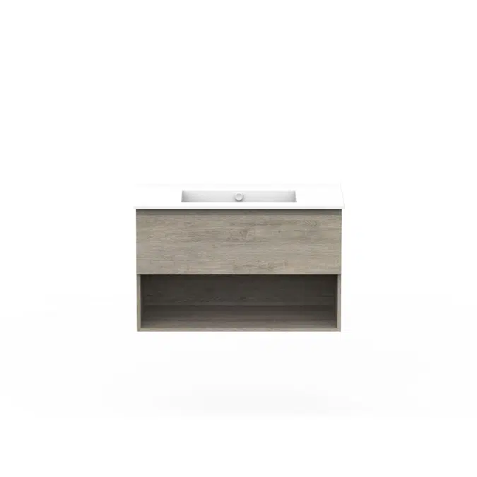 BIM objects Free download! Posh Domaine 900mm Wall Hung Vanity Unit AllDrawer Open Shelf
