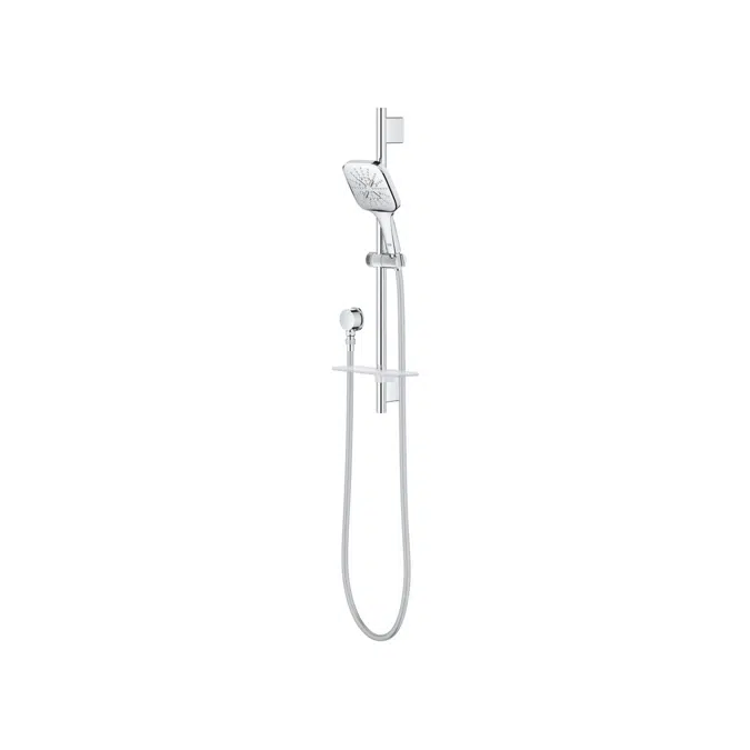 GROHE Rainshower SmartActive Single Rail Shower Square with Wall Water Inlet Chrome (3 Star)