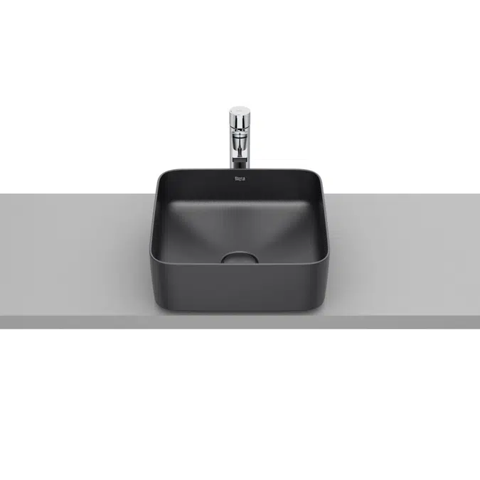 Roca Inspira Square Above Counter Basin 370mm x 370mm Matte Black