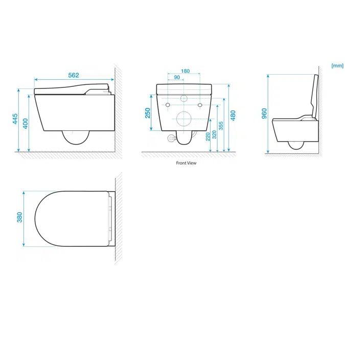 Roca In-Wash Inspira Smart Toilet Rimless Wall Hung Pan (4 Star)