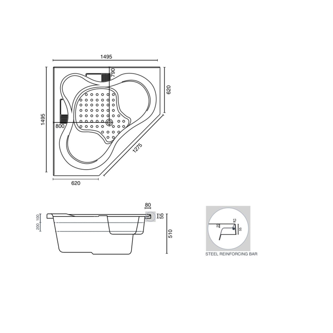 posh solus corner bath