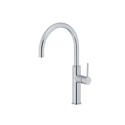 afbeelding voor Mizu Drift Gooseneck Sink Mixer Curve Chrome (5 Star) Lead Free