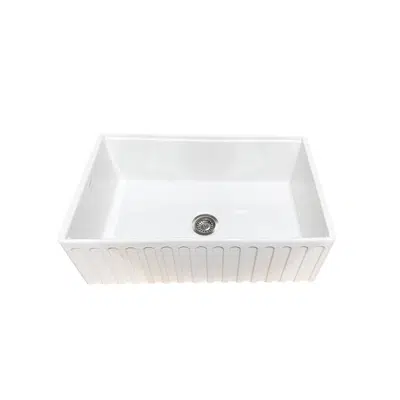 kuva kohteelle Memo Harper Single Bowl Butler Sink 760mm Fireclay White