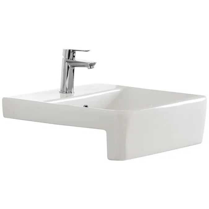 American Standard Heron Semi-Recessed Basin with 1 Taphole White