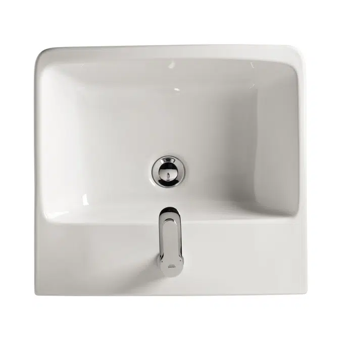 American Standard Heron Semi-Recessed Basin with 1 Taphole White