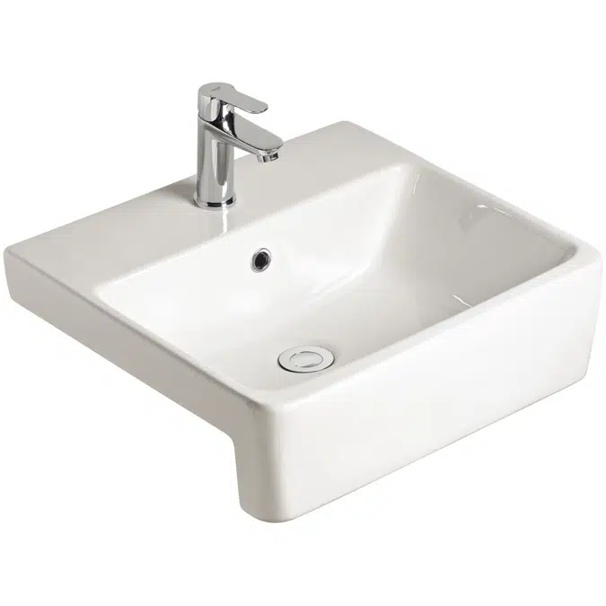 American Standard Heron Semi-Recessed Basin with 1 Taphole White