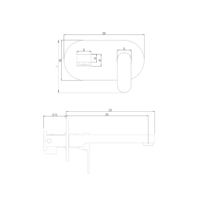 BIM objects - Free download! Mizu Soothe Wall Basin Mixer Tap Set 200mm ...