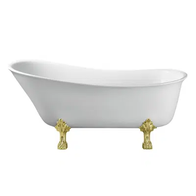 รูปภาพสำหรับ Kado Era Freestanding Bath 1700mm White with Gold Claw Feet