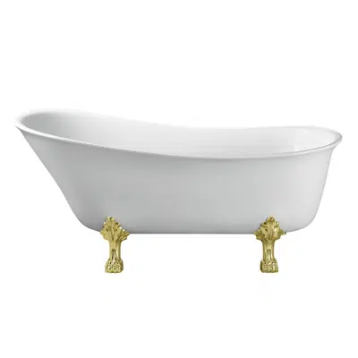 billede til Kado Era Freestanding Bath 1700mm White with Gold Claw Feet