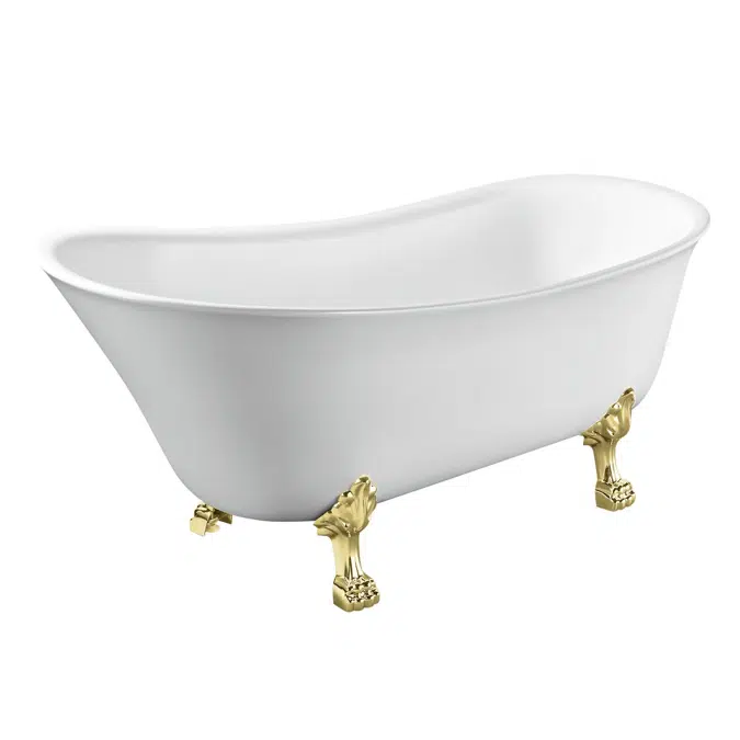 Kado Era Freestanding Bath 1700mm White with Gold Claw Feet