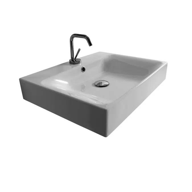 AXA Cento Wall Basin with Fixing 1 Taphole 600mm White