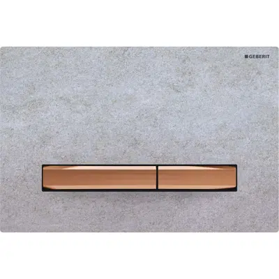 Image for Geberit Sigma50 Dual Flush Button Concrete Look/Red Gold